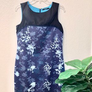 Tahari navy blue shift dress, Size 6